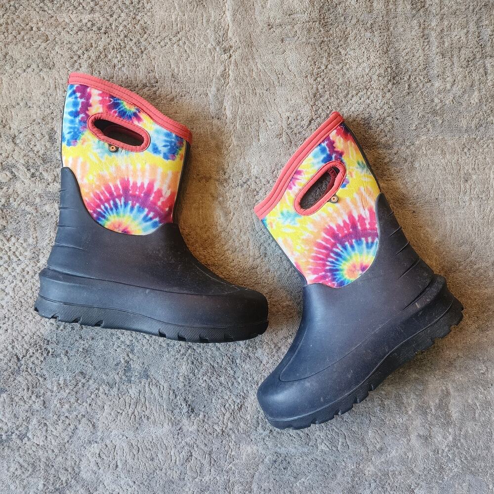 Bogs Neo Classic Size 5 Tie Dye Boots Kids Youth Waterproof